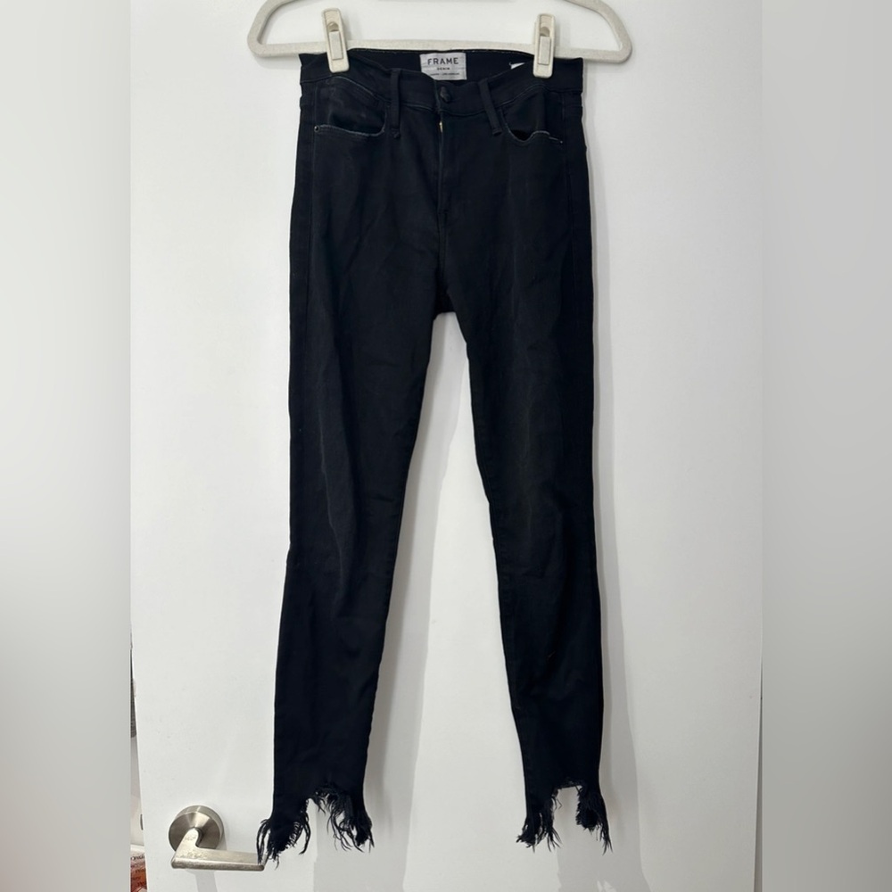 FRAME distressed skinny jeans